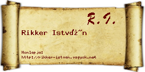Rikker István névjegykártya